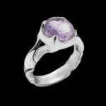 انگشتر آمیتیست الماس تراش نقره مردانه طرح بهراد