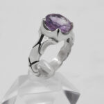 انگشتر آمیتیست الماس تراش نقره مردانه طرح بهراد - Image 3