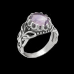 انگشتر آمیتیست الماس تراش نقره مردانه طرح بهرام