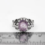 انگشتر آمیتیست الماس تراش نقره مردانه طرح بهرام - Image 2