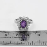 انگشتر آمیتیست الماس تراش نقره زنانه طرح ساتگین - Image 2