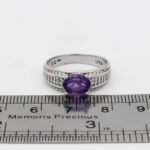 انگشتر آمیتیست الماس تراش نقره زنانه طرح ساجده - Image 2