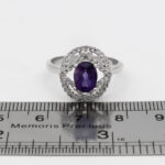 انگشتر آمیتیست الماس تراش نقره زنانه طرح ساحل - Image 2