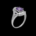 انگشتر آمیتیست الماس تراش نقره زنانه طرح سارا - Image 4