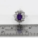 انگشتر آمیتیست الماس تراش نقره زنانه طرح سارمه - Image 2