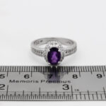 انگشتر آمیتیست الماس تراش نقره زنانه طرح سارینا - Image 2