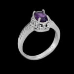 انگشتر آمیتیست الماس تراش نقره زنانه طرح سارینا