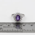 انگشتر آمیتیست الماس تراش نقره زنانه طرح ساقی - Image 2