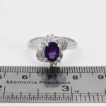 انگشتر آمیتیست الماس تراش نقره زنانه طرح سالینا - Image 2