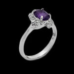 انگشتر آمیتیست الماس تراش نقره زنانه طرح سالینا