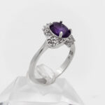 انگشتر آمیتیست الماس تراش نقره زنانه طرح سالینا - Image 3