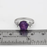 انگشتر آمیتیست الماس تراش نقره زنانه طرح سامه - Image 2