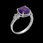 انگشتر آمیتیست الماس تراش نقره زنانه طرح سامه