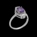 انگشتر آمیتیست الماس تراش نقره زنانه طرح سامیا - Image 4