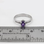 انگشتر آمیتیست الماس تراش نقره زنانه طرح سامینا - Image 2