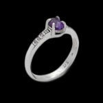 انگشتر آمیتیست الماس تراش نقره زنانه طرح سامینا