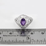 انگشتر آمیتیست الماس تراش نقره زنانه طرح سامیه - Image 2