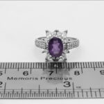 انگشتر آمیتیست الماس تراش نقره زنانه طرح سروگل - Image 3