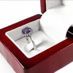 انگشتر آمیتیست الماس تراش نقره زنانه طرح سما - Image 2