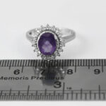 انگشتر آمیتیست الماس تراش نقره زنانه طرح سما - Image 3