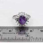 انگشتر آمیتیست الماس تراش نقره زنانه طرح سمیره - Image 2