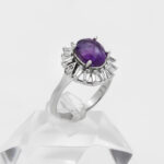 انگشتر آمیتیست الماس تراش نقره زنانه طرح سمیره - Image 3