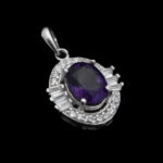 گردنبند آمیتیست الماس تراش نقره زنانه طرح ساقی ۱ - Image 4