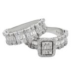 حلقه و پشت حلقه نقره زنانه طرح سوزانا