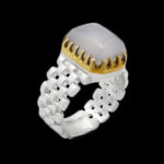 انگشتر عقیق کبود یمنی نقره مردانه طرح آتبین