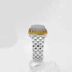 انگشتر عقیق کبود یمنی نقره مردانه طرح آتبین - Image 4