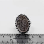 انگشتر عقیق کبود نقره مردانه طرح آیت الکرسی - Image 2