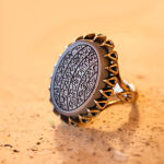 انگشتر عقیق کبود نقره مردانه طرح آیت الکرسی - Image 3