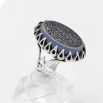 انگشتر عقیق کبود نقره مردانه طرح آیت الکرسی - Image 4