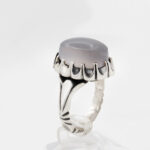 انگشتر عقیق کبود یمنی نقره مردانه طرح آرمان - Image 2