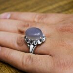 انگشتر عقیق کبود یمنی نقره مردانه طرح آرمان - Image 3