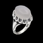 انگشتر عقیق کبود یمنی نقره مردانه طرح آرمان