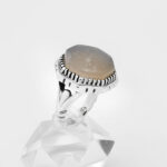 انگشتر عقیق کبود نقره مردانه طرح هشت ضلعی یا رقیه (س) - Image 5