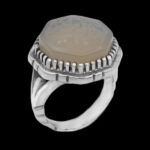 انگشتر عقیق کبود نقره مردانه طرح هشت ضلعی یا رقیه (س) - Image 6