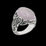 انگشتر عقیق کبود یمنی نقره مردانه طرح آریا