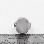 انگشتر عقیق کبود یمنی نقره دست ساز فاخر مردانه طرح اهل بیت - Image 3