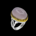 انگشتر عقیق کبود خراسان نقره مردانه طرح فاخر یزدان