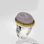 انگشتر عقیق کبود خراسان نقره مردانه طرح فاخر یزدان - Image 4