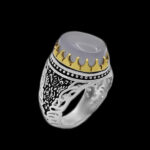 انگشتر عقیق کبود یمنی نقره مردانه طرح آرین