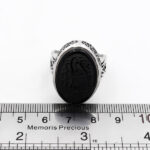 انگشتر عقیق مشکی نقره مردانه طرح یا امام حسین - Image 4