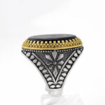 انگشتر عقیق مشکی نقره مردانه طرح ارشیا - Image 3