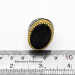 انگشتر عقیق مشکی نقره مردانه طرح ارشیا - Image 4