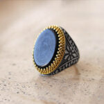 انگشتر عقیق مشکی نقره مردانه طرح ارشیا - Image 5