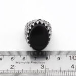 انگشتر عقیق مشکی نقره مردانه طرح فاخر اسد - Image 4