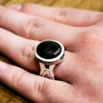 انگشتر عقیق مشکی نقره مردانه طرح فاخر "ناد علیا مظهر العجائب" - Image 2