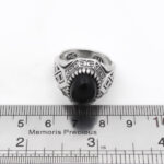 انگشتر عقیق مشکی نقره مردانه طرح اسکندر - Image 4